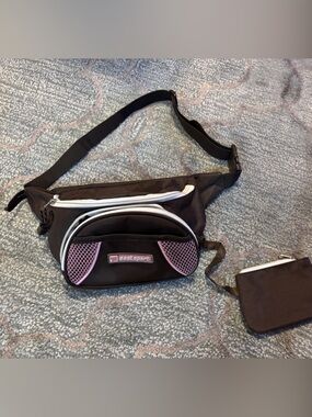 Eastsport Brown with Pink Accent Waist Bag with Coin Pouch